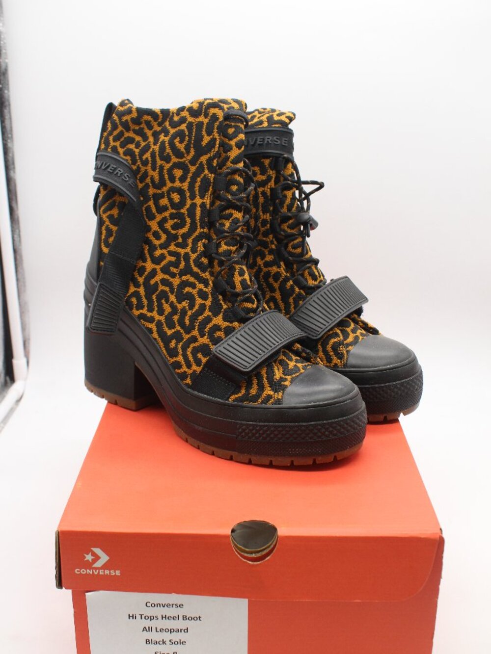 Converse High Top Heel Boots Size 8